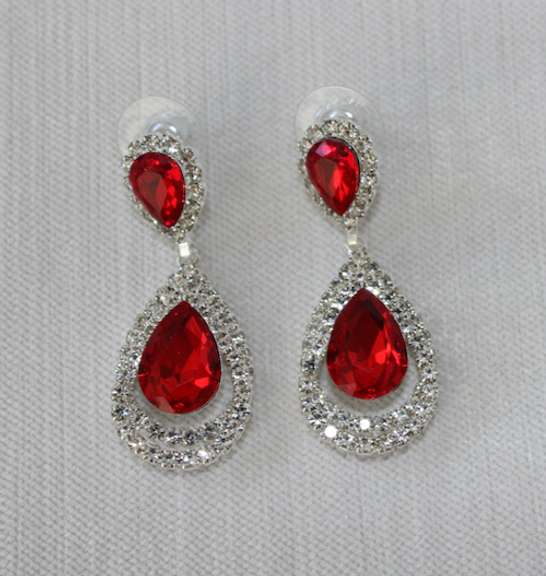 Ruby Color Fashion Design Earrings