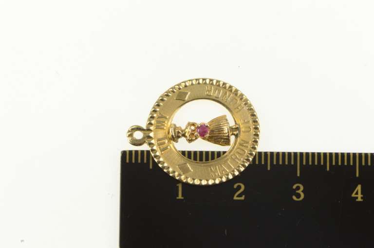 14K Yellow Gold 1960's Matron of Honor Wedding Bridal Charm/Pendant