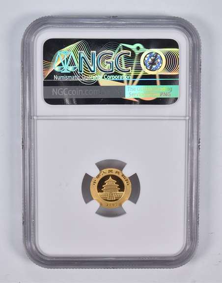 MS69 2001 China 20 Yuan Panda 1/20 Oz. .999 Fine Gold Coin NGC
