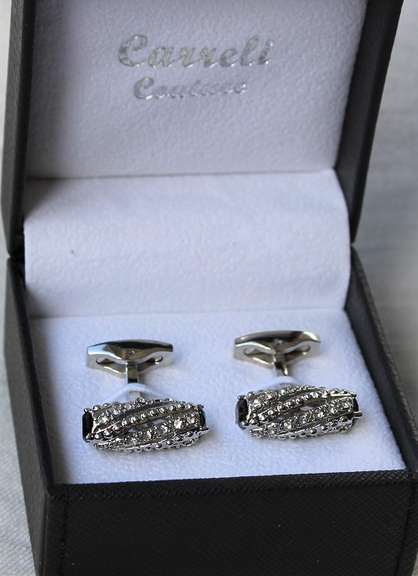 Handsome Pair Jeweled Style Cufflinks By Carelli