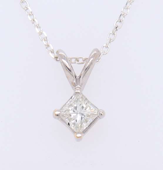 Dazzling Princess Cut Diamond Pendant on Chain