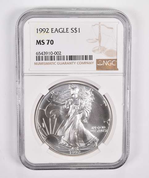 MS70 1992 American Silver Eagle - Graded NGC