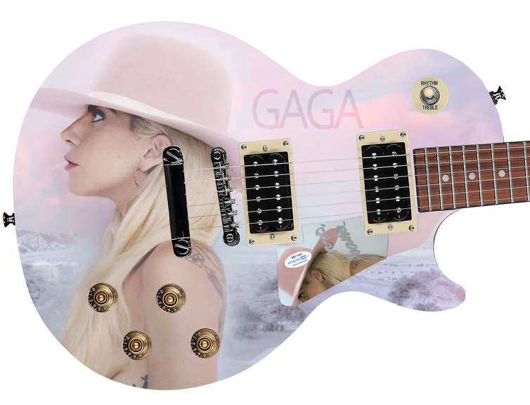 Lady Gaga Signed Gibson Epiphone Les Paul Graphics Guitar ACOA