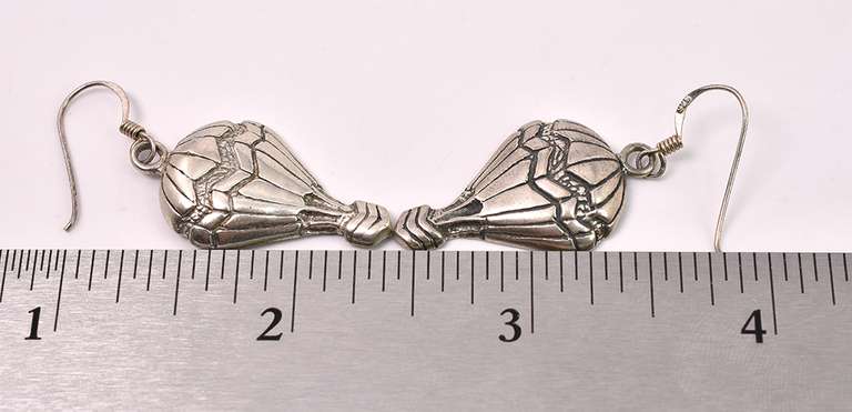 Hot Air Balloon Earrings In Sterling Silver