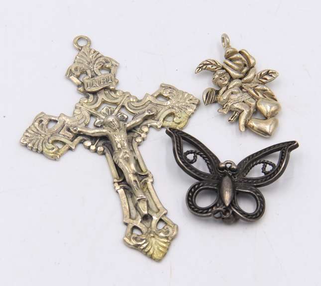 Vintage 925 Sterling Silver Lot of 3 Pendants