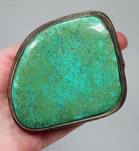 Huge! 590ct well marbled Turquoise buckle