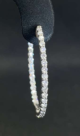 DAINTY 1.34 CARATS T.W. DIAMOND INSIDE-OUT HOOPS IN 14K WHITE GOLD