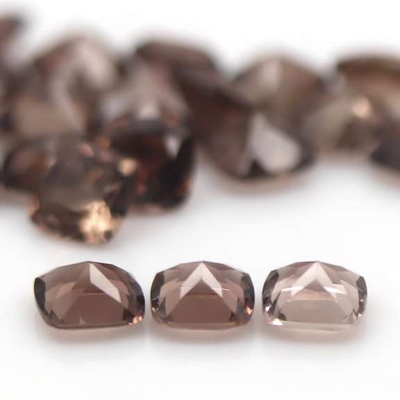 Cushion cut! Unheated! 11.44ct Smoky Quartz set