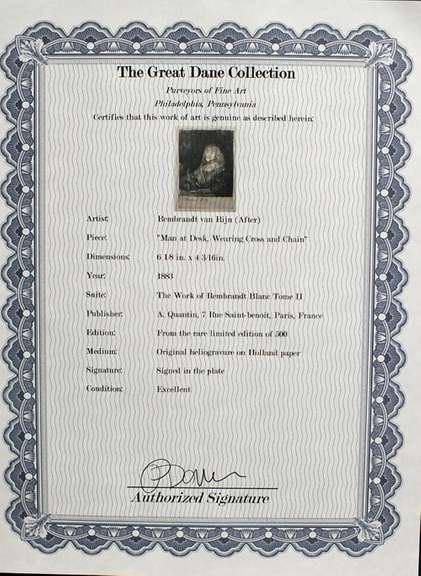 Rembrandt, original rare edition gravure