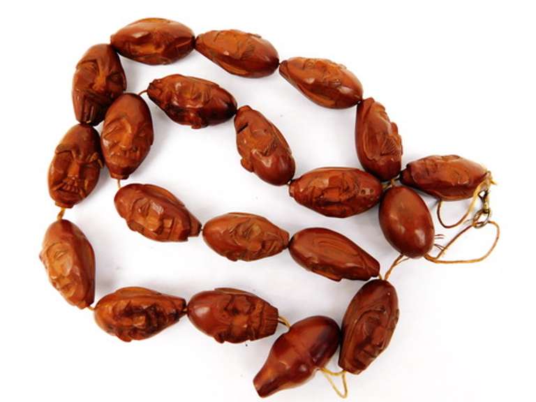 Vintage Chinese Carved Head Prayer Beads