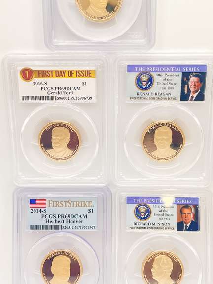 Very collectable 5 gold plated proof presidential coin