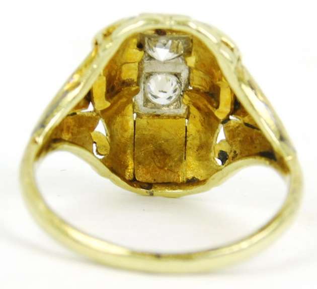 Exceptional Antique 18K Gold Diamond Ring, Size 7