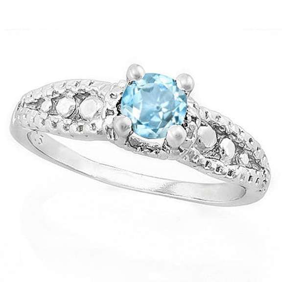 2/3 CT BABY SWISS BLUE TOPAZ SILVER RING