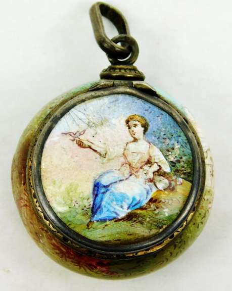 C. 1875 Austrian Sterling Enamel Vinaigrette