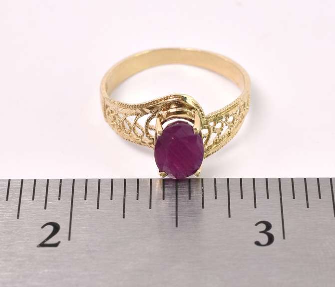 Lovely Ruby Ring In Yellow Gold