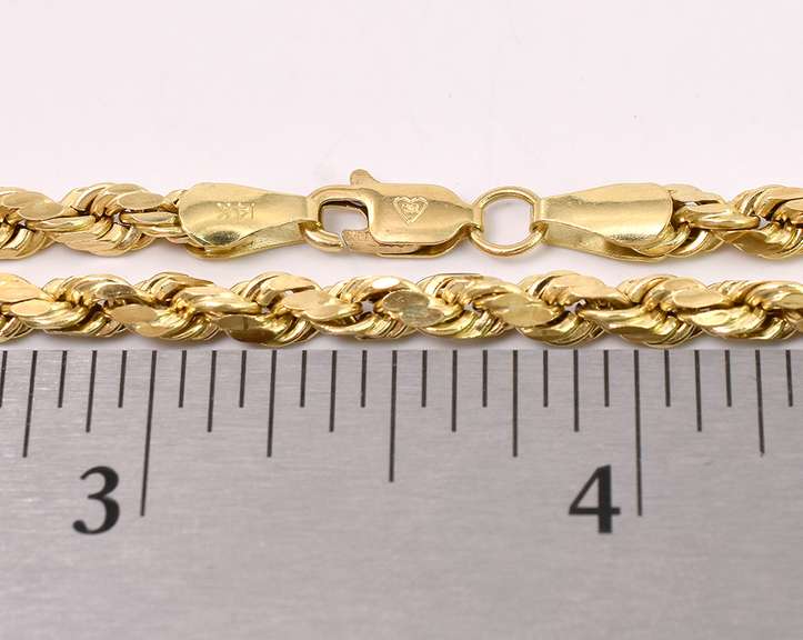 Charming Rope Chain Necklace in 14K Gold