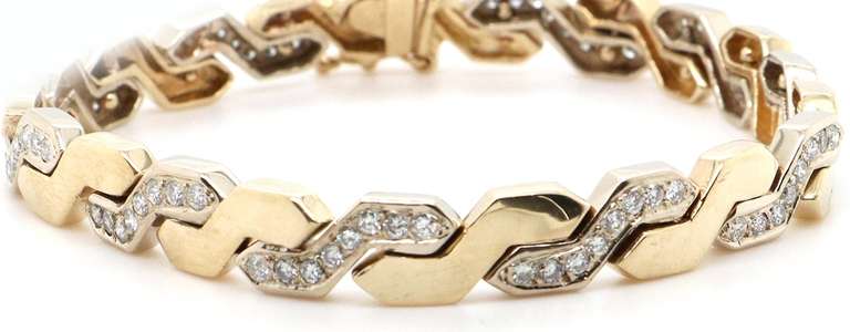 1.25ctw Diamond Zigzag S Link Bracelet in 18KT