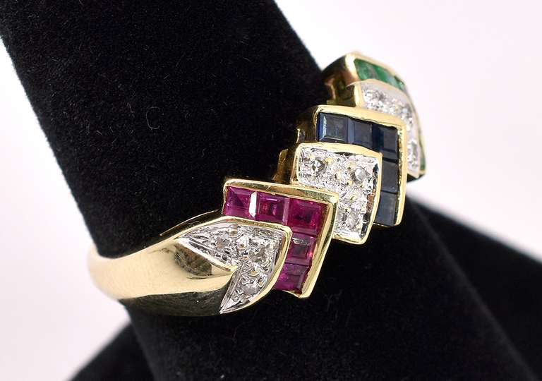 Colorful 14K Gold Ring