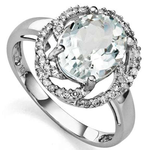 1.50 CARAT AQUAMARINE SILVER RING