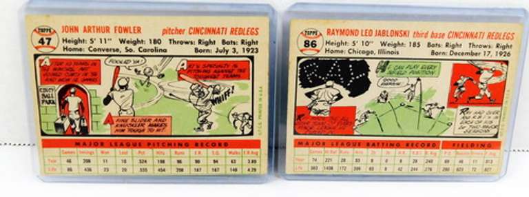 2 Topps 1956 Redlegs Baseball Cards