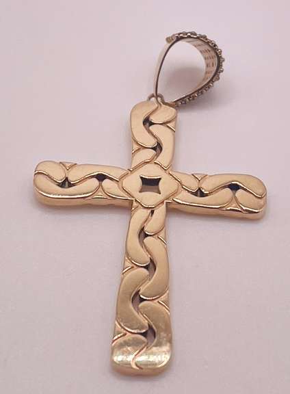 14kt Solid Yellow Gold Cross Pendant