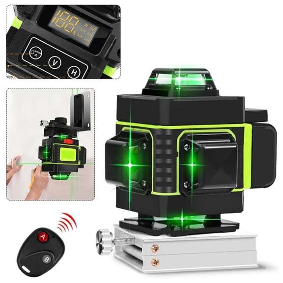 16-Line Green Light 4D Remote Control Laser Level