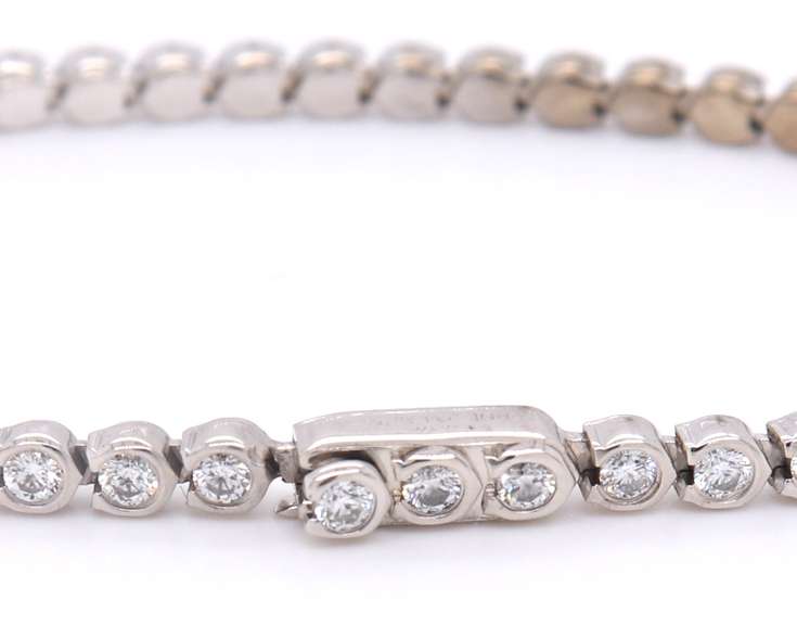 Romantic 18kt White Gold Cartier C De Cartier Diamond Bracelet