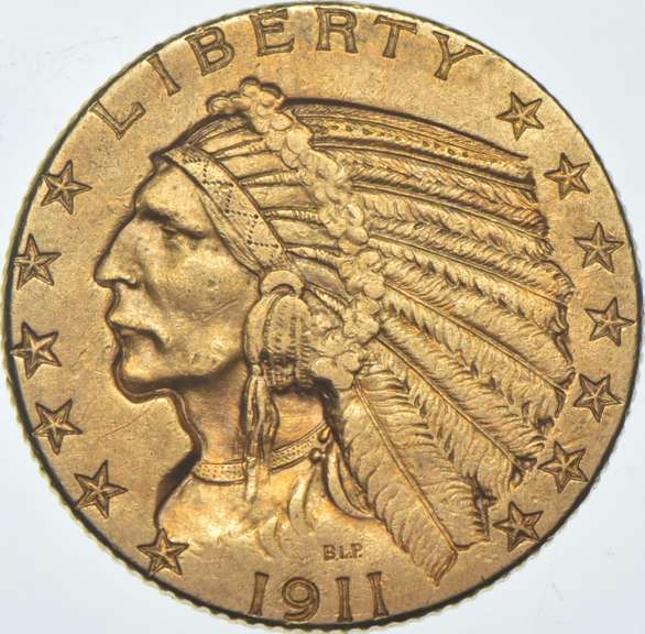 1911-D $5 Indian Head Gold Half Eagle
