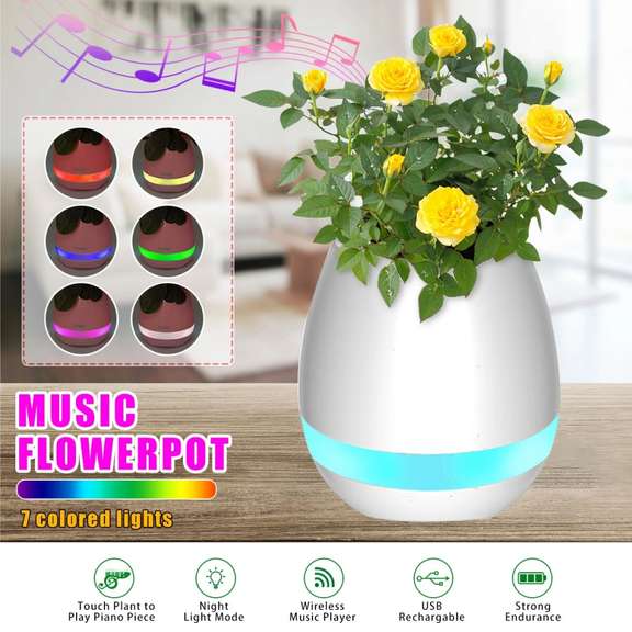 Music Flower Pot Smart Touch Plant Play Seven Color