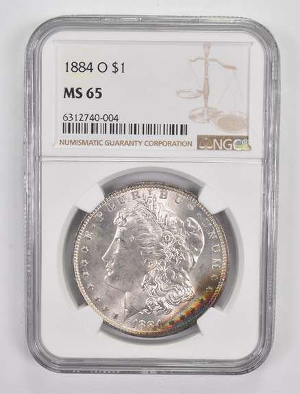 MS65 1884-O Morgan Silver Dollar - Graded NGC INSANE Color