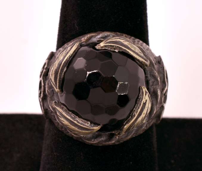 Amazing Vintage Style 12.81CTS Black Onyx Ring in Sterling Silver