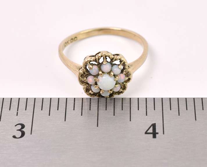 Vintage Opal Seed Ring In Yellow Gold
