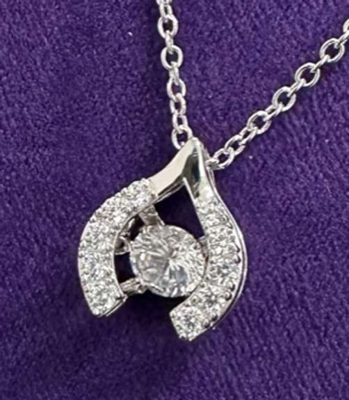 Platinum over 925 sterling silver Dancing stone pendant