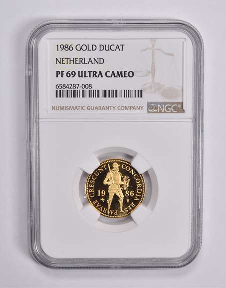 PF69 UCAM 1986 Netherlands Gold Ducat NGC
