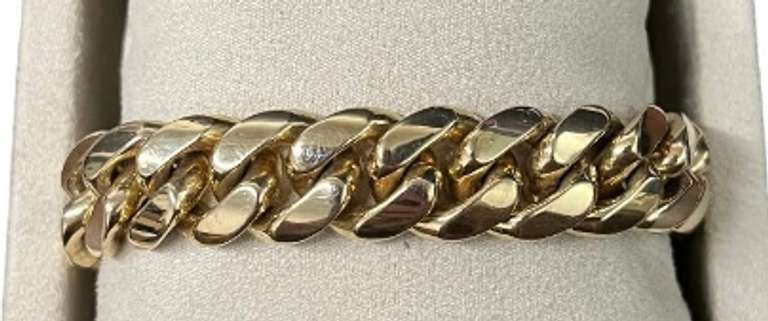 14kt Solid Yellow Gold Miami Cuban Link Bracelet- 66.0 Grams!