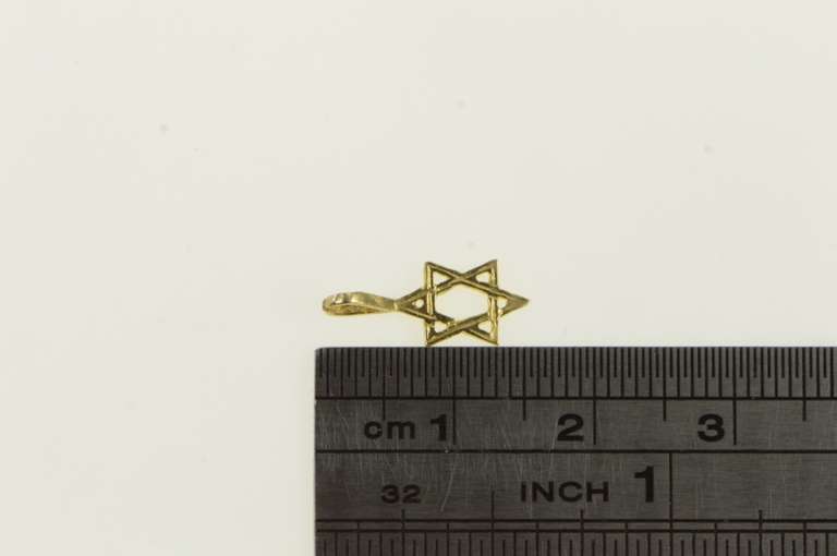 14K Yellow Gold Star of David Jewish Faith Symbol Charm/Pendant