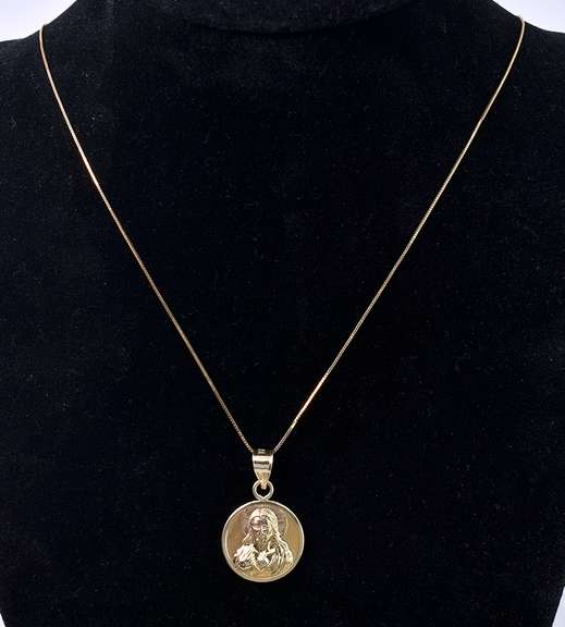 Heavenly Religious Pendant Necklace In 14K Yellow Gold