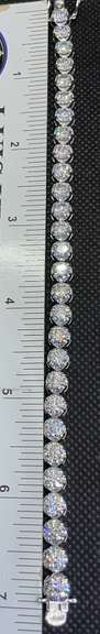 ELEGANT 11.75 CARATS ROUND BRILLIANT 14K WHITE GOLD TENNIS BRACELET| LAB GROWN DIAMONDS