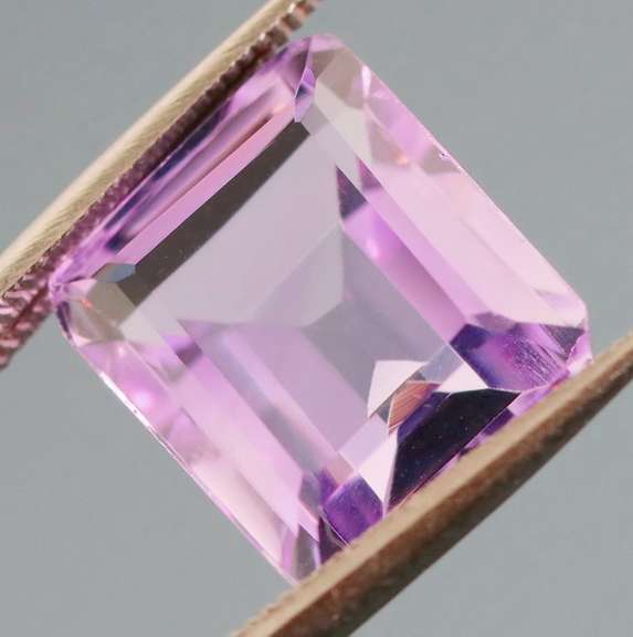 Bright violet 5.59ct emerald cut Amethyst