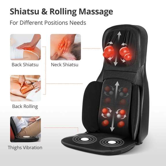 Neck And Back Massager With Heat Shiatsu Massage Chair