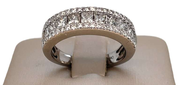STUNNING 14KT SOLID WHITE GOLD & 1.50 CARAT DIAMOND ETERNITY BAND RING