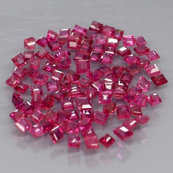 Premium 3.12ct 100 piece princess cut Ruby set