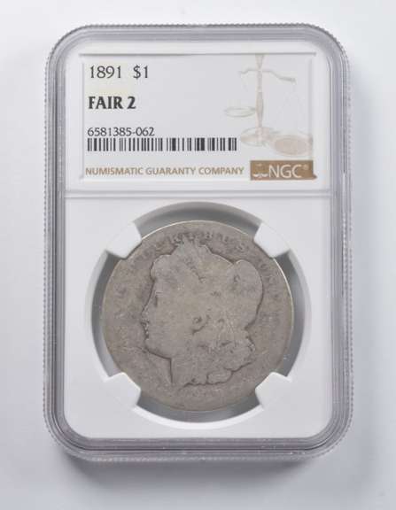 FAIR 2 1891 Morgan Silver Dollar NGC