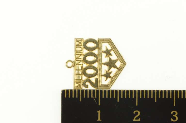 14K Yellow Gold Millennium Year 2000 New Year Charm/Pendant