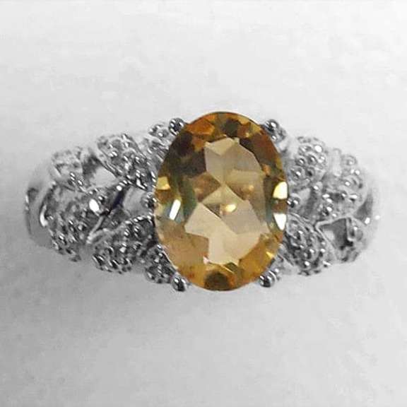1.08 CT CITRINE SILVER RING
