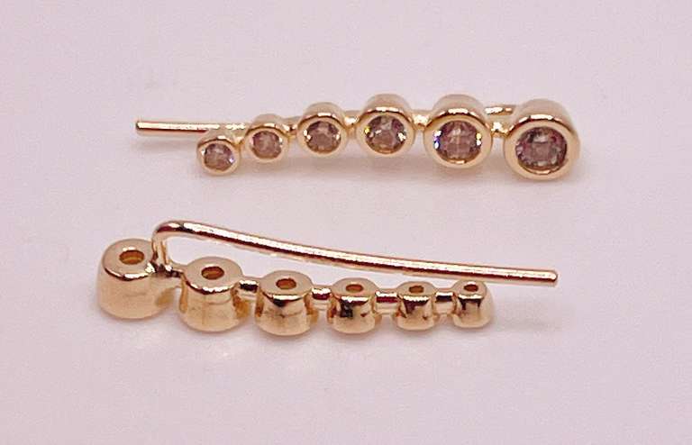 14kt Solid Yellow Gold & Diamond Earrings