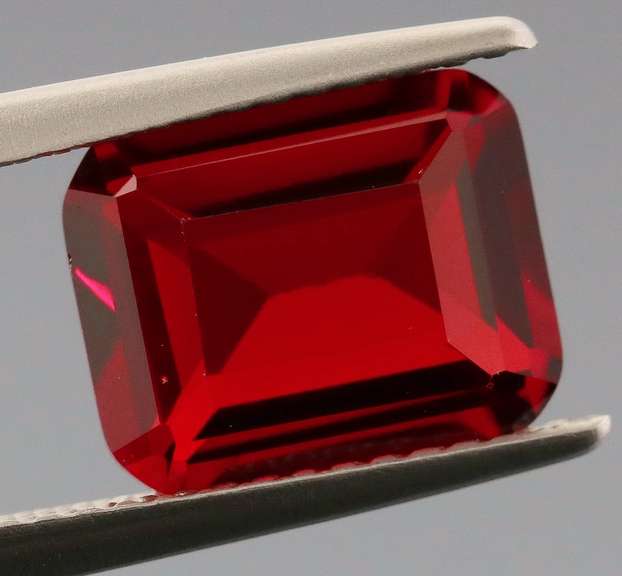 Emerald cut created 2.72ct Cherry Red Ruby