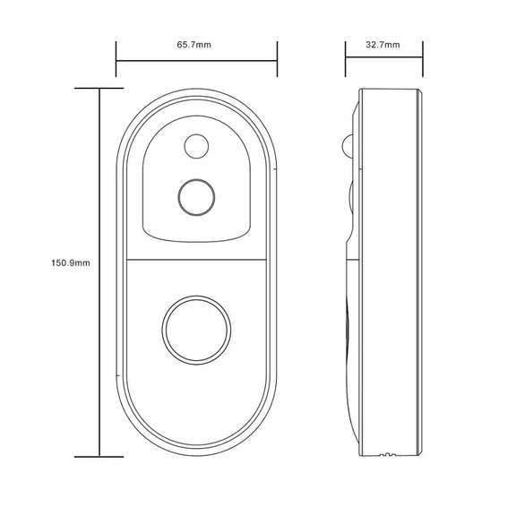 170 Degrees Visual Angle Wireless Doorbell IR Camera