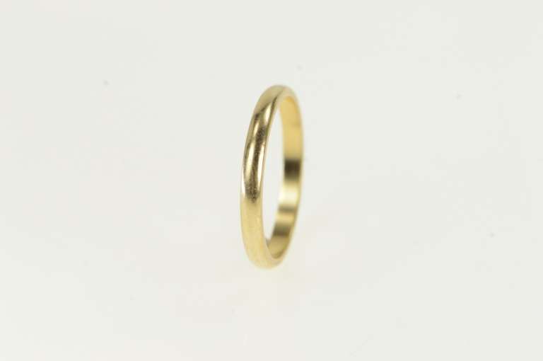 14K Yellow Gold 2.3mm Classic Simple Rounded Wedding Band Ring