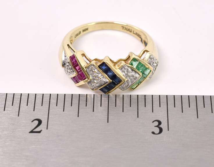 Colorful 14K Gold Ring
